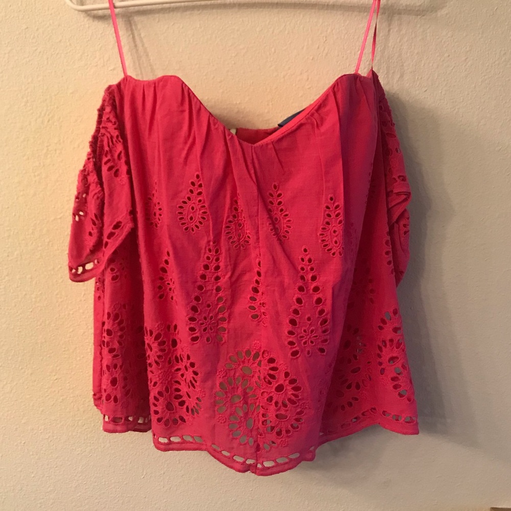 Pink ‘Blue Rain’ Off The Shoulder Top